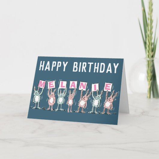 Carte d'anniversaire avec un nom de 7 lettres (Devant)