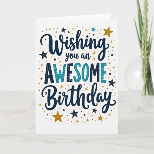 Carte d'anniversaire avec un script génial (Devant)