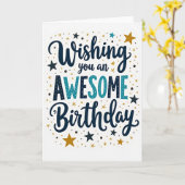Carte d'anniversaire avec un script génial (Fleur jaune)