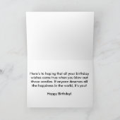 Carte d'anniversaire avec une cardinale (Intérieur)