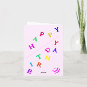 Carte d'anniversaire avec une femme heureuse - Drô (Dos)