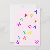 Carte d'anniversaire avec une femme heureuse - Drô (Dos)