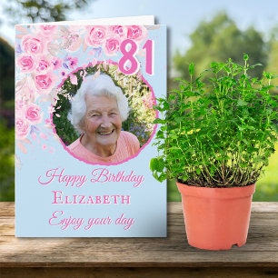 Carte d'anniversaire avec une photo de fleurs pour