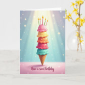 Carte d'anniversaire avec une pile de glace (Fleur jaune)