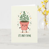 Carte d'anniversaire avec une plante en pot fantai (Fleur jaune)