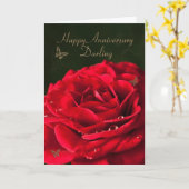 Carte d'anniversaire avec une rose rouge classique (Fleur jaune)