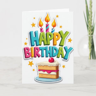 Carte d'anniversaire avec une tranche de gâteau en