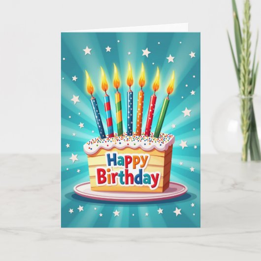 Carte d'anniversaire avec une tranche de gâteau jo (Devant)