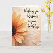 Carte d'anniversaire avec vœux chaleureux (Fleur jaune)