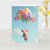 Carte d'anniversaire Aventure dans le ciel (Fleur jaune)