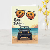 Carte d'anniversaire Aventure festive (Fleur jaune)