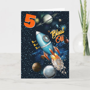 Carte d'anniversaire Aventure spatiale de fusée