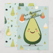 Carte d'anniversaire AvoAwesome 1 an (Devant / Derrière)