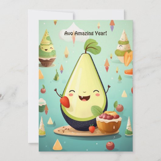 Carte d'anniversaire Avocado 1er (Devant)
