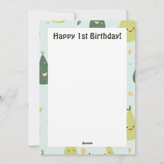Carte d'anniversaire Avocado 1er (Dos)