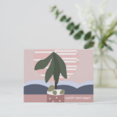 Carte d'anniversaire Avocado Tree Blush Muted (Debout devant)