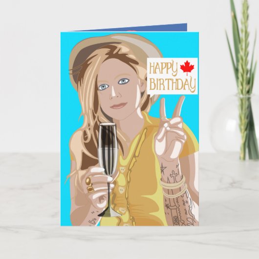 Carte d'anniversaire Avril Lavigne. (Devant)