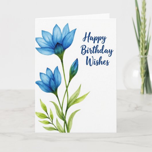 Carte d'anniversaire Azure Bloom (Devant)