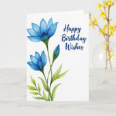 Carte d'anniversaire Azure Bloom (Fleur jaune)