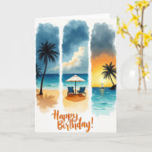 Carte d'anniversaire Azure Seascape (Fleur jaune)