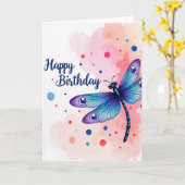 Carte d'anniversaire Azure Wing (Fleur jaune)