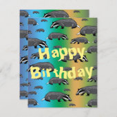 Carte d'anniversaire Badger (Devant / Derrière)