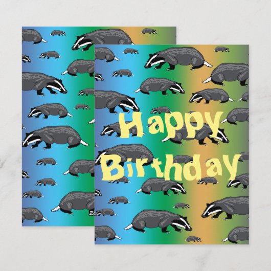 Carte d'anniversaire Badger (Devant / Derrière)