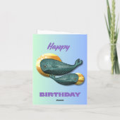 Carte d'anniversaire Baleine Mignonne Océan (Dos)