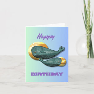 Carte d'anniversaire Baleine Mignonne Océan