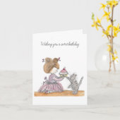 Carte d'anniversaire Ballerina pour petite fille (Fleur jaune)