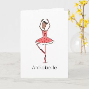 Carte d'anniversaire Ballerine personnalisée