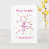 Carte d'anniversaire Ballet & Bunting (Fleur jaune)