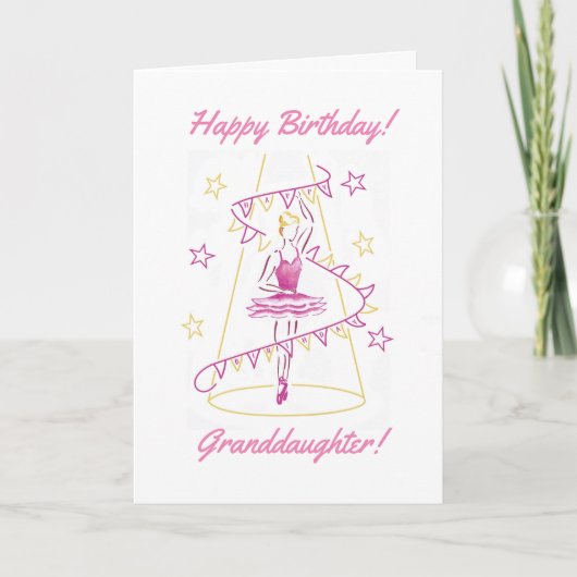 Carte d'anniversaire Ballet & Bunting Grandgirl (Devant)