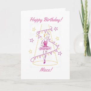 Carte d'anniversaire Ballet & Bunting Niece