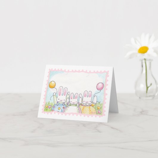 Carte d'anniversaire Ballon Bunny (Petite plante)