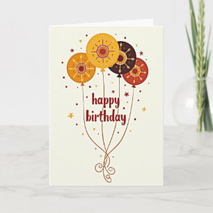 Carte d'anniversaire Ballons Dorés