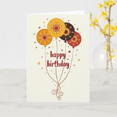 Carte d'anniversaire Ballons Dorés (Fleur jaune)