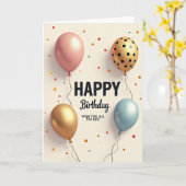 Carte d'anniversaire Ballons Dorés (Fleur jaune)