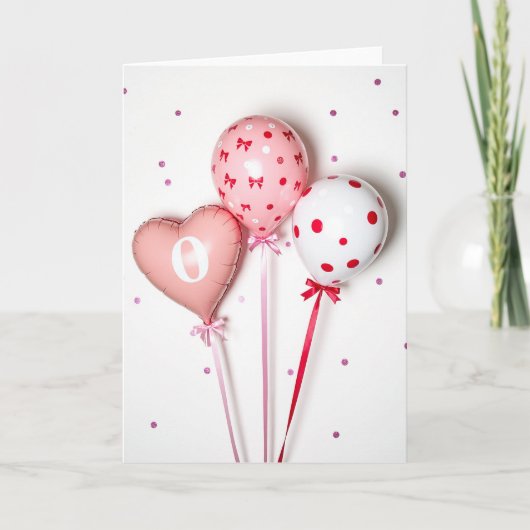 Carte d'anniversaire Ballons et Rubans (Devant)