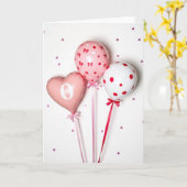 Carte d'anniversaire Ballons et Rubans (Fleur jaune)