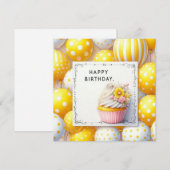 carte d'anniversaire ballons jaunes  (Devant / Derrière)