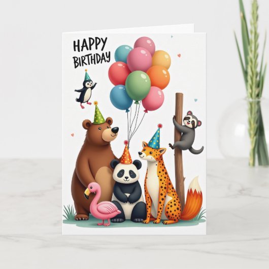 Carte d'anniversaire Balloon Friends (Devant)