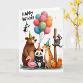 Carte d'anniversaire Balloon Friends (Fleur jaune)