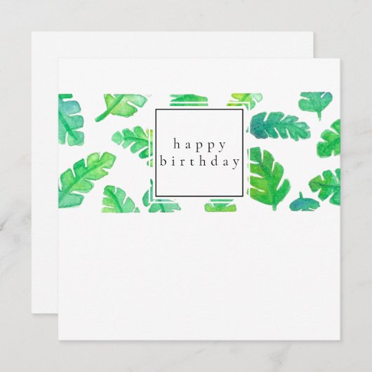 Carte d'anniversaire Banana Leaf (Devant / Derrière)