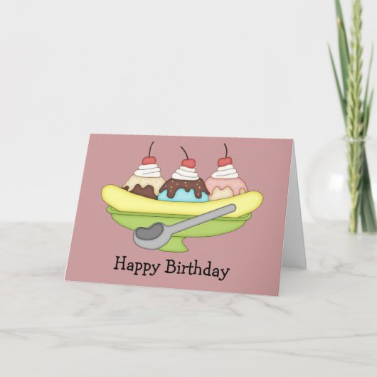 Carte d'anniversaire Banana Split (Devant)