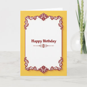 Carte d'anniversaire Baroque Doré