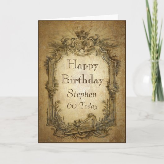 Carte d'anniversaire baroque vintage (Devant)