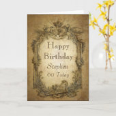 Carte d'anniversaire baroque vintage (Fleur jaune)