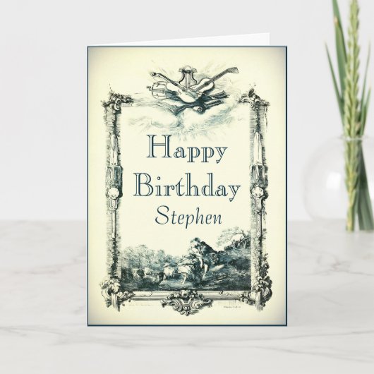 Carte d'anniversaire baroque vintage (Devant)