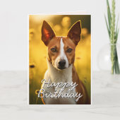 Carte d'anniversaire Basenji personnalisée (Devant)